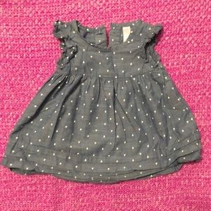 Cherokee blue dress with white hearts 12 m